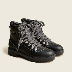 J. Crew Lightweight leather Nordic boots Black 10
